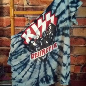 Cut up kiss shirt, men's large